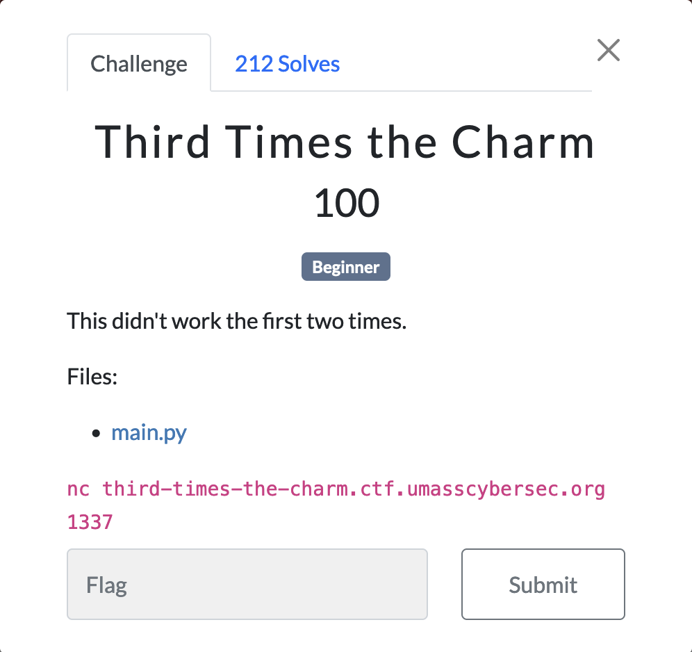 Third Times the Charm CTFd photo